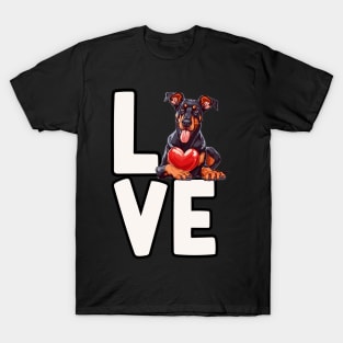 Doberman Pinscher Love T-Shirt
